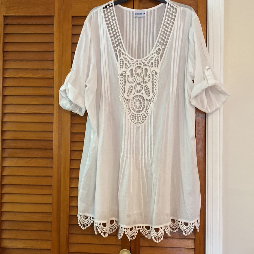Swimsuits for All White Cover Up Size 14/16